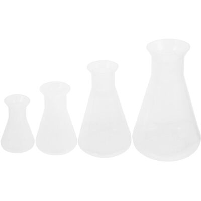 FATRD Lot De 4 Flacons Erlenmeyer Pour Expériences De Laboratoire, Flacons Coniques Gradués (50 Ml/100 Ml/250 Ml/500 Ml)-16.9x10cm - Publicité FATRD Lot De 4 Flacons Erlenmeyer Pour Expériences De Laboratoire, Flacons Coniques Gradués (50 Ml/100 Ml/250 Ml/500 Ml)-16.9x10cm - Publicité