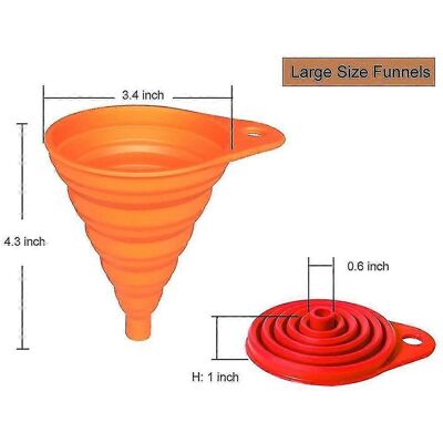 LISATR Ensemble De 4 Entonnoirs Pliables En Silicone, Accessoires De Cuisine, Entonnoirs Pliables Pour Le Transfert De Liquides Dans Les Bouteilles D'Eau, Qualité Alimentaire - Publicité LISATR Ensemble De 4 Entonnoirs Pliables En Silicone, Accessoires De Cuisine, Entonnoirs Pliables Pour Le Transfert De Liquides Dans Les Bouteilles D'Eau, Qualité Alimentaire - Publicité