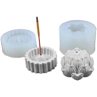 FLAMMKRAFT 2 Moules Pour Porte-encens Lotus, Moule En Silicone Et Résine Époxy - Publicité FLAMMKRAFT 2 Moules Pour Porte-encens Lotus, Moule En Silicone Et Résine Époxy - Publicité