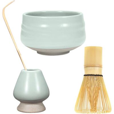 OEM Lot De 4 Ustensiles À Thé Matcha, Fouet Bambou + Bol Céramique + Cuillère Doseuse, Kit Cérémonie Japonaise Pour Amateurs De Thé - Publicité OEM Lot De 4 Ustensiles À Thé Matcha, Fouet Bambou + Bol Céramique + Cuillère Doseuse, Kit Cérémonie Japonaise Pour Amateurs De Thé - Publicité