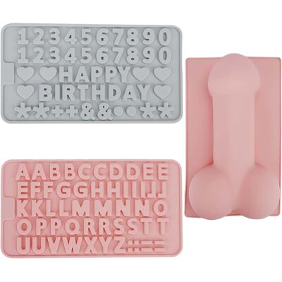 GRASSLIN 3 Pièces Moule Gateau Silicone 3d Drôle, A Cake En Forme De Lettres Et Chiffres, Moules À Pâtisserie Pour Muffin Bougies Savon Glaçons Célébrations D'Anniversaire - - Publicité GRASSLIN 3 Pièces Moule Gateau Silicone 3d Drôle, A Cake En Forme De Lettres Et Chiffres, Moules À Pâtisserie Pour Muffin Bougies Savon Glaçons Célébrations D'Anniversaire - - Publicité
