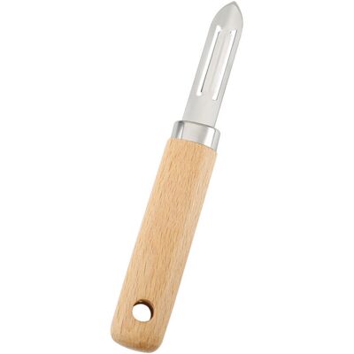 ENLENK Éplucheur En Acier Inoxydable Avec Manche En Bois De Hêtre, Idéal Pour Les Pommes De Terre Et Les Légumes – - Publicité ENLENK Éplucheur En Acier Inoxydable Avec Manche En Bois De Hêtre, Idéal Pour Les Pommes De Terre Et Les Légumes – - Publicité