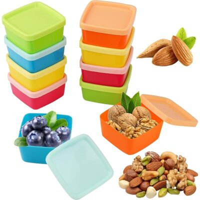 GRASSLIN Lot De 10 Boîte Plastique Alimentaire Couvercle Hermétique Rangement Congélateur Snack - Publicité GRASSLIN Lot De 10 Boîte Plastique Alimentaire Couvercle Hermétique Rangement Congélateur Snack - Publicité