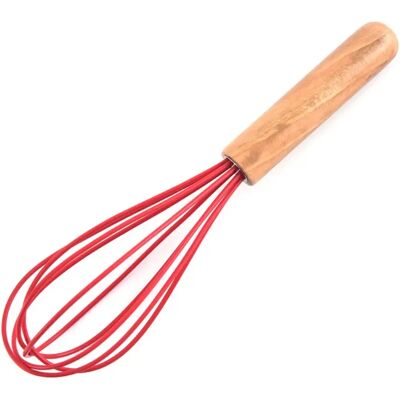 FORTUNEVILLE Fouet En Silicone Avec Manche En Bois – Tête De Fouet Avec Manche En Bois – Fouet Pour Pâte À Crêpes, Œufs Et Blancs D'Œufs, Préparation Pour Gâteaux, Mélanges, Sauces Et Jus (rouge) - Publicité FORTUNEVILLE Fouet En Silicone Avec Manche En Bois – Tête De Fouet Avec Manche En Bois – Fouet Pour Pâte À Crêpes, Œufs Et Blancs D'Œufs, Préparation Pour Gâteaux, Mélanges, Sauces Et Jus (rouge) - Publicité