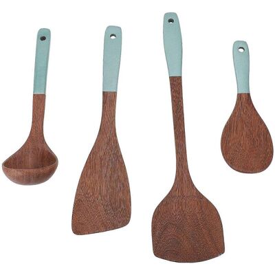 FLAMMKRAFT Ensemble D'Ustensiles De Cuisine En Bois Avec Trou De Suspension B : Spatule, Louche Et Cuillère À Soupe - Publicité FLAMMKRAFT Ensemble D'Ustensiles De Cuisine En Bois Avec Trou De Suspension B : Spatule, Louche Et Cuillère À Soupe - Publicité