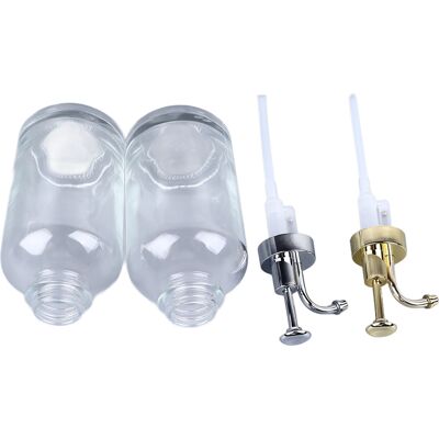 MCKENSA Lot De 2 Distributeurs De Sirop De Café, Flacons En Verre De 500 Ml Avec Pompe En Acier Inoxydable. Accessoires Pour Bar À Café, Cuisine, Huile D'Olive, Bain De Bouche. Publicité MCKENSA Lot De 2 Distributeurs De Sirop De Café, Flacons En Verre De 500 Ml Avec Pompe En Acier Inoxydable. Accessoires Pour Bar À Café, Cuisine, Huile D'Olive, Bain De Bouche. Publicité