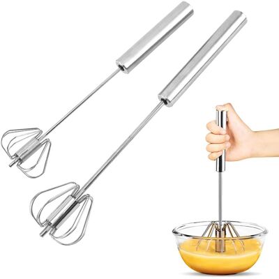 LBJFYHJN Fouet De Cuisine - Lot De 2 - Acier Inoxydable - Rotation Semi-automatique - Pour Œufs Et Crème - 25 Cm Et 30 Cm - Publicité LBJFYHJN Fouet De Cuisine - Lot De 2 - Acier Inoxydable - Rotation Semi-automatique - Pour Œufs Et Crème - 25 Cm Et 30 Cm - Publicité