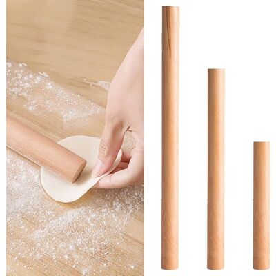 SANS MARQUE Lot De 3 Rouleaux À Pâtisserie En Bois De Hêtre Pizza, Pâtes, Pain (marron) - Publicité SANS MARQUE Lot De 3 Rouleaux À Pâtisserie En Bois De Hêtre Pizza, Pâtes, Pain (marron) - Publicité