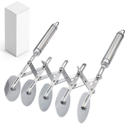 Coupe-pâte Professionnel À 5 roues - Outil À Pizza Et Pâte En Acier Inoxydable, Ustensile De Cuisine Polyvalent Pour La Pâtisserie, La Découpe En Treillis Et La Division Des Biscuits - Publicité Coupe-pâte Professionnel À 5 roues - Outil À Pizza Et Pâte En Acier Inoxydable, Ustensile De Cuisine Polyvalent Pour La Pâtisserie, La Découpe En Treillis Et La Division Des Biscuits - Publicité