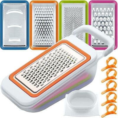 MEMKEY Fruit Vegetable Slicers Set With Orange Peelers 4 Packs Multi-functional Spiralizer Dicer Cutter Chopper Grater With Container For Kitchen With 5 C - Publicité MEMKEY Fruit Vegetable Slicers Set With Orange Peelers 4 Packs Multi-functional Spiralizer Dicer Cutter Chopper Grater With Container For Kitchen With 5 C - Publicité