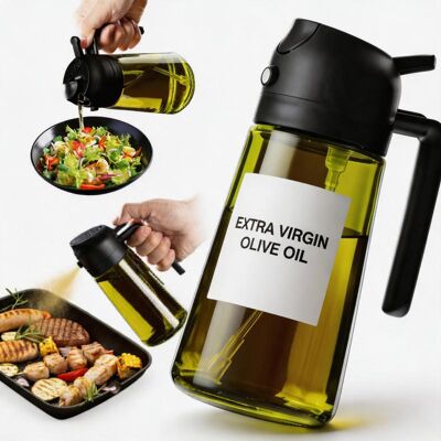 Irovami – Trendplain – Flacon Distributeur D’huile D’olive Original 470 Ml – Pulvérisateur Double Mode (spray/versement) – Pour Friteuse À Air, Cuisine Quotidienne – Vert Foncé - Publicité Irovami – Trendplain – Flacon Distributeur D’huile D’olive Original 470 Ml – Pulvérisateur Double Mode (spray/versement) – Pour Friteuse À Air, Cuisine Quotidienne – Vert Foncé - Publicité