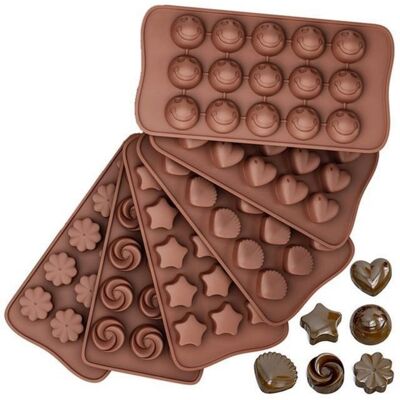 VEXXOL Moule Chocolat - Silicone Alimentaire - 6 Pièces - Formes 3d Antiadhérentes - Pour Chocolats Bonbons Et Desserts - Compatible Four Congélateur Micro-ondes Lave-vaisselle - Publicité VEXXOL Moule Chocolat - Silicone Alimentaire - 6 Pièces - Formes 3d Antiadhérentes - Pour Chocolats Bonbons Et Desserts - Compatible Four Congélateur Micro-ondes Lave-vaisselle - Publicité