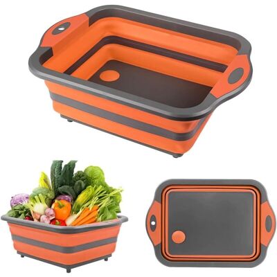 BRINSEA Planches À Découper, Planche À Découper Pliable 4 En 1 Avec Bol À Vaisselle, Bol À Vaisselle Pliable Multifonctionnel (orange) - Publicité BRINSEA Planches À Découper, Planche À Découper Pliable 4 En 1 Avec Bol À Vaisselle, Bol À Vaisselle Pliable Multifonctionnel (orange) - Publicité