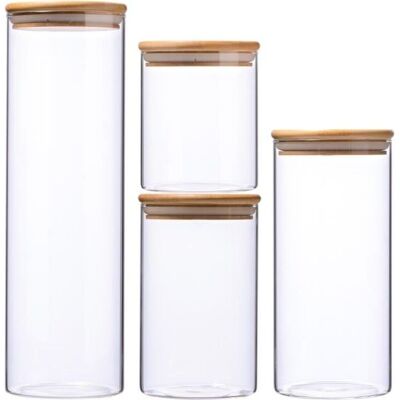 Cellfast Bocaux De Rangement Alimentaire - Lot De 4 - Verre Borosilicate - Couvercle Hermétique - 4 Tailles Différentes - Publicité Cellfast Bocaux De Rangement Alimentaire - Lot De 4 - Verre Borosilicate - Couvercle Hermétique - 4 Tailles Différentes - Publicité