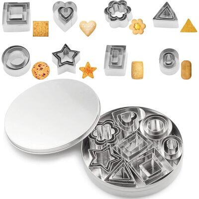GRASSLIN 24 Emporte-piece,8 Formes Geometriques,acier Inoxydable,moule Biscuit,cookie,patisserie,fruits,legumes - Publicité GRASSLIN 24 Emporte-piece,8 Formes Geometriques,acier Inoxydable,moule Biscuit,cookie,patisserie,fruits,legumes - Publicité