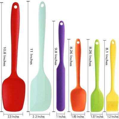 SANS MARQUE Spatule Silicone, Spatule Patisserie Cuisine Lot De 6, Spatule Flexible Résistante À La Chaleur Avec Noyau En Acier Inoxydable, Pour Cuisine Et Faire Des Gâteaux (6pcs Multicolore) - Publicité SANS MARQUE Spatule Silicone, Spatule Patisserie Cuisine Lot De 6, Spatule Flexible Résistante À La Chaleur Avec Noyau En Acier Inoxydable, Pour Cuisine Et Faire Des Gâteaux (6pcs Multicolore) - Publicité