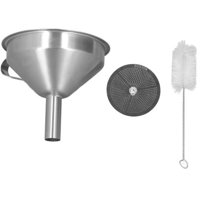 PELTOR Jeffergarden Entonnoir En Acier Inoxydable Avec Brosse Passoire, Extérieur Lisse, Poignée Épaisse, Cuisine Industrielle, Grand - Publicité PELTOR Jeffergarden Entonnoir En Acier Inoxydable Avec Brosse Passoire, Extérieur Lisse, Poignée Épaisse, Cuisine Industrielle, Grand - Publicité