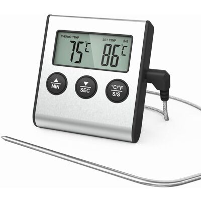 BRINSEA 0-300°c Thermomètre De Cuisson Des Aliments Avec Fonction De Minuterie D'Alarme, Jauge De Température Des Aliments Pour Cuisine Bbq - Publicité BRINSEA 0-300°c Thermomètre De Cuisson Des Aliments Avec Fonction De Minuterie D'Alarme, Jauge De Température Des Aliments Pour Cuisine Bbq - Publicité
