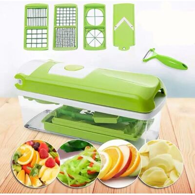 Melissa Choyclit Accessoires Cuisine Et Cuisson,genius Nicer Dicer Smart (12 Pcs.) En Vert - Coupe-légumes Pour Cubes, Bâtonnets, Tranches, Lanières Et Quartiers - Coupe-salade Mandoline Trancheuse À Concombr - Publicité Melissa Choyclit Accessoires Cuisine Et Cuisson,genius Nicer Dicer Smart (12 Pcs.) En Vert - Coupe-légumes Pour Cubes, Bâtonnets, Tranches, Lanières Et Quartiers - Coupe-salade Mandoline Trancheuse À Concombr - Publicité