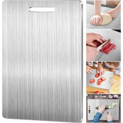 ABYSSE Planches À Découper En Acier Inoxydable Pour La Cuisine, De Qualité Alimentaire, Indispensables Pour La Préparation Des Repas À La Maison, En Extérieur, En Camping, Faciles À Nettoyer, 13\ - Publicité ABYSSE Planches À Découper En Acier Inoxydable Pour La Cuisine, De Qualité Alimentaire, Indispensables Pour La Préparation Des Repas À La Maison, En Extérieur, En Camping, Faciles À Nettoyer, 13\ - Publicité