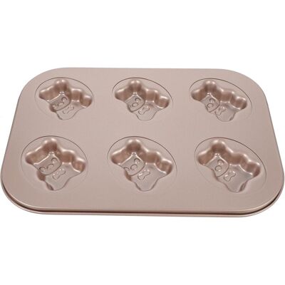 GRASSLIN Moule À Pâtisserie En Acier Carbone 6 Cavités Forme Nounours Antiadhésif Pour Desserts De Banquet Et Thé L'Après-midi - - Publicité GRASSLIN Moule À Pâtisserie En Acier Carbone 6 Cavités Forme Nounours Antiadhésif Pour Desserts De Banquet Et Thé L'Après-midi - - Publicité