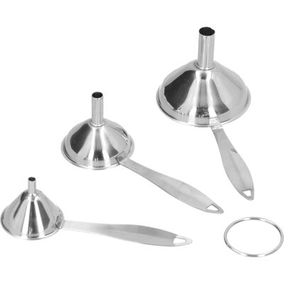 MCKENSA Lot De 3 Mini-entonnoirs En Acier Inoxydable Pour Huile, Vinaigre, Vin, Épices Et Sauces, Fuites D'Huile Domestique - Publicité MCKENSA Lot De 3 Mini-entonnoirs En Acier Inoxydable Pour Huile, Vinaigre, Vin, Épices Et Sauces, Fuites D'Huile Domestique - Publicité