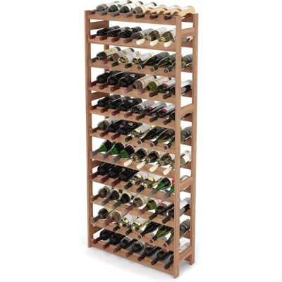 Casier À Vin Relaxdays, 77 Bouteilles, Noyer, 166 X 72,5 X 25 Cm, Pour Vins Rouges & Blancs, Finition Naturelle - Publicité Casier À Vin Relaxdays, 77 Bouteilles, Noyer, 166 X 72,5 X 25 Cm, Pour Vins Rouges & Blancs, Finition Naturelle - Publicité
