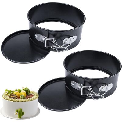 GRASSLIN Lot De 2 Moules À Charnière, Acier Au Carbone, Revêtement Anti-adhésif, 11 Cm, Fond Amovible, Cuisson Four - Publicité GRASSLIN Lot De 2 Moules À Charnière, Acier Au Carbone, Revêtement Anti-adhésif, 11 Cm, Fond Amovible, Cuisson Four - Publicité