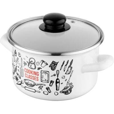 OEM Casserole Droite Émaillée Blanche De Cuisine, 16 Cm, 2,1 L - Publicité OEM Casserole Droite Émaillée Blanche De Cuisine, 16 Cm, 2,1 L - Publicité