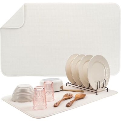 GRASSLIN Grand Tapis Égouttoir À Vaisselle Jumbo 45,7 X 76,2 Cm En Microfibre Absorbant Pour Vaisselle, Ustensiles, Casseroles Et Poêles, Taille Jumbo, Crème - 45.7 76.2'cream 45.7 X 76.2 Cm'-'45.7 X 76.2 Cm - Publicité GRASSLIN Grand Tapis Égouttoir À Vaisselle Jumbo 45,7 X 76,2 Cm En Microfibre Absorbant Pour Vaisselle, Ustensiles, Casseroles Et Poêles, Taille Jumbo, Crème - 45.7 76.2'cream 45.7 X 76.2 Cm'-'45.7 X 76.2 Cm - Publicité