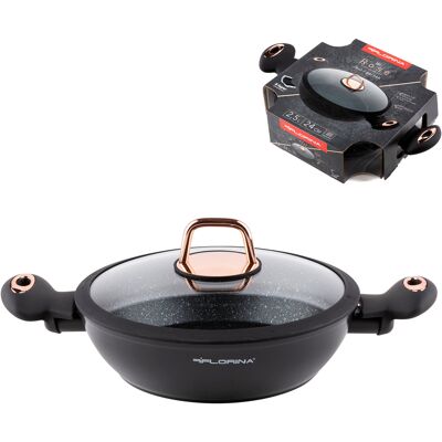 OEM Casserole Basse En Aluminium Florina Rose Pour Induction 24 Cm 2,5 L - Publicité OEM Casserole Basse En Aluminium Florina Rose Pour Induction 24 Cm 2,5 L - Publicité