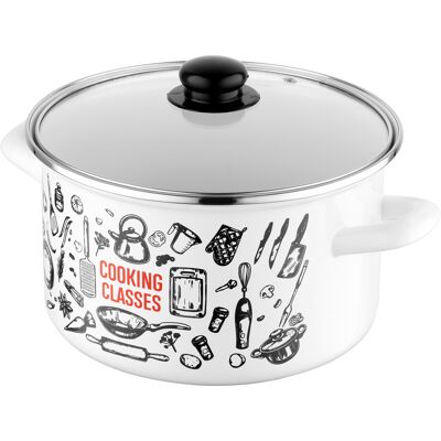 OEM Casserole Droite Émaillée Blanche De Cuisine, 22 Cm, 5,3 L - Publicité OEM Casserole Droite Émaillée Blanche De Cuisine, 22 Cm, 5,3 L - Publicité