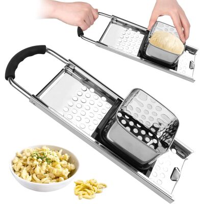 GRASSLIN 1 Râpe À Spätzle, Acier Inoxydable, Poignée Caoutchouc, Lave-vaisselle, Ustensile Cuisine, Pour Casserole 30cm - Publicité GRASSLIN 1 Râpe À Spätzle, Acier Inoxydable, Poignée Caoutchouc, Lave-vaisselle, Ustensile Cuisine, Pour Casserole 30cm - Publicité
