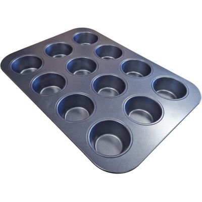 GRASSLIN 1 Moule À Muffins, 12 Empreintes, Acier, Revêtement Antiadhésif, Sans Pfas, Cuisson Four - Publicité GRASSLIN 1 Moule À Muffins, 12 Empreintes, Acier, Revêtement Antiadhésif, Sans Pfas, Cuisson Four - Publicité