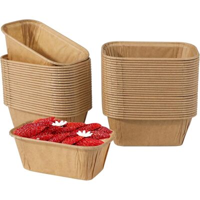 GRASSLIN 50 Pièces Moules À Gâteaux Jetables, Rectangulaires En Papier Antiadhésif, Mini Plat De Cuisson Pour Plumcake, Gâteaux, Petit Pain (marron) - 8 X 4 Cm - Publicité GRASSLIN 50 Pièces Moules À Gâteaux Jetables, Rectangulaires En Papier Antiadhésif, Mini Plat De Cuisson Pour Plumcake, Gâteaux, Petit Pain (marron) - 8 X 4 Cm - Publicité