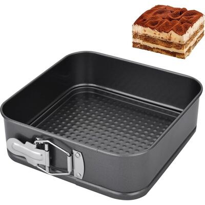 GRASSLIN 1 Pièce Moule À Charnière, Acier Au Carbone, Revêtement Antiadhésif, 24 Cm, Carré, Cuisson Gâteau - Publicité GRASSLIN 1 Pièce Moule À Charnière, Acier Au Carbone, Revêtement Antiadhésif, 24 Cm, Carré, Cuisson Gâteau - Publicité