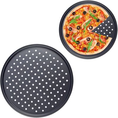 GRASSLIN 1 Plaque À Pizza Perforée, Acier Au Carbone, Revêtement Antiadhésif, Cuisson Uniforme, Pour Four Et Grill - Publicité GRASSLIN 1 Plaque À Pizza Perforée, Acier Au Carbone, Revêtement Antiadhésif, Cuisson Uniforme, Pour Four Et Grill - Publicité