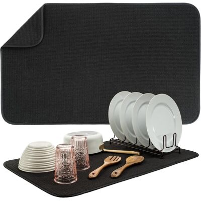 GRASSLIN Grand Tapis D'Égouttoir À Vaisselle Jumbo - 45,7 X 76,2 Cm En Microfibre Absorbante Pour Vaisselle, Ustensiles, Casseroles Et Poêles Taille Noir 45.7 76.2'black 45.7 X 76.2 Cm'-'45.7 X 76.2 Cm - Publicité GRASSLIN Grand Tapis D'Égouttoir À Vaisselle Jumbo - 45,7 X 76,2 Cm En Microfibre Absorbante Pour Vaisselle, Ustensiles, Casseroles Et Poêles Taille Noir 45.7 76.2'black 45.7 X 76.2 Cm'-'45.7 X 76.2 Cm - Publicité