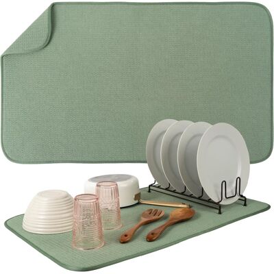 GRASSLIN Tapis De Séchage Vaisselle Jumbo, 45,7 Cm X 76,2 Cm, Tapis Absorbant En Microfibre Pour Comptoir Cuisine, Vaisselle, Ustensiles, Casseroles Et Poêles, Vert - 45.7 76.2'green 45.7 X 76.2 Cm'-'45.7 X 76 - Publicité GRASSLIN Tapis De Séchage Vaisselle Jumbo, 45,7 Cm X 76,2 Cm, Tapis Absorbant En Microfibre Pour Comptoir Cuisine, Vaisselle, Ustensiles, Casseroles Et Poêles, Vert - 45.7 76.2'green 45.7 X 76.2 Cm'-'45.7 X 76 - Publicité