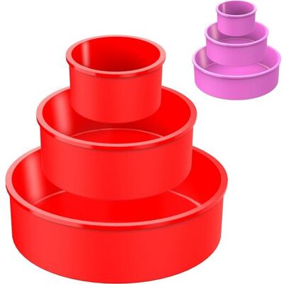 GRASSLIN 3 Moule Silicone, Rond Antiadhésif, 20cm 15cm 10cm, Air Fryer Cookeo, Pâtisserie Quiche,la Couleur Du Produit Est Le Rouge.trois Tailles Différentes - Publicité GRASSLIN 3 Moule Silicone, Rond Antiadhésif, 20cm 15cm 10cm, Air Fryer Cookeo, Pâtisserie Quiche,la Couleur Du Produit Est Le Rouge.trois Tailles Différentes - Publicité