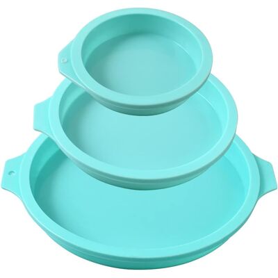 GRASSLIN Lot De 3 Moules Ronds En Silicone, 10cm 15cm 20cm, Antiadhésif, Four Micro-ondes Congélateur, Pâtisserie Savon - Publicité GRASSLIN Lot De 3 Moules Ronds En Silicone, 10cm 15cm 20cm, Antiadhésif, Four Micro-ondes Congélateur, Pâtisserie Savon - Publicité