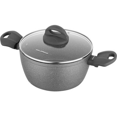 OEM Casserole En Pierre De Lave Florina Avec Couvercle, Compatible Induction Et Gaz, 16 Cm, 1,2 L - Publicité OEM Casserole En Pierre De Lave Florina Avec Couvercle, Compatible Induction Et Gaz, 16 Cm, 1,2 L - Publicité