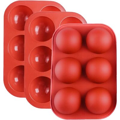GRASSLIN 3 Moule Silicone Demi-sphère, 6 Cavités, Antiadhésif, Pour Chocolat, Mousse, Pâtisserie - Publicité GRASSLIN 3 Moule Silicone Demi-sphère, 6 Cavités, Antiadhésif, Pour Chocolat, Mousse, Pâtisserie - Publicité