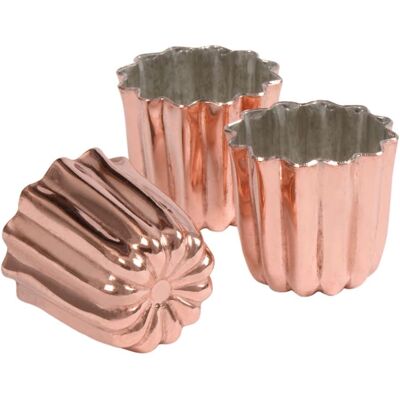 GRASSLIN Lot De 3 Moules À Canelés Cuivre Ø 5,5 Cm Résistants Four Pâtisserie Française - Publicité GRASSLIN Lot De 3 Moules À Canelés Cuivre Ø 5,5 Cm Résistants Four Pâtisserie Française - Publicité