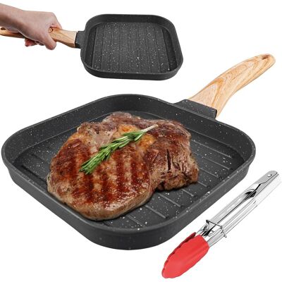 GRASSLIN 1 Poêle À Griller, Fonte D'Aluminium, Anti-adhésif, Poignée Amovible, Four Et Lave-vaisselle, Cuisson Steak - Publicité GRASSLIN 1 Poêle À Griller, Fonte D'Aluminium, Anti-adhésif, Poignée Amovible, Four Et Lave-vaisselle, Cuisson Steak - Publicité