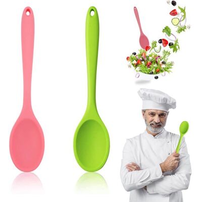 OEM 2 Pièces Cuillères En Silicone, Manche Long 28 Cm, Résistantes Aux Hautes Températures, Ustensiles De Cuisine Antiadhésifs, Idéales Pour Mélanger Et Servir - Publicité OEM 2 Pièces Cuillères En Silicone, Manche Long 28 Cm, Résistantes Aux Hautes Températures, Ustensiles De Cuisine Antiadhésifs, Idéales Pour Mélanger Et Servir - Publicité