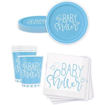 OEM 8 Assiettes Carton, 16 Serviettes Papier, Baby Shower Bleu Blanc, Décoration Table Événement Naissance - Publicité OEM 8 Assiettes Carton, 16 Serviettes Papier, Baby Shower Bleu Blanc, Décoration Table Événement Naissance - Publicité