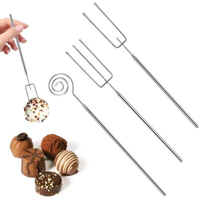GRASSLIN 3 Pièces Fourchette À Chocolat,acier Inoxydable 304,poignée Ergonomique,fondue Et Pâtisserie,diy Dessert - Publicité GRASSLIN 3 Pièces Fourchette À Chocolat,acier Inoxydable 304,poignée Ergonomique,fondue Et Pâtisserie,diy Dessert - Publicité