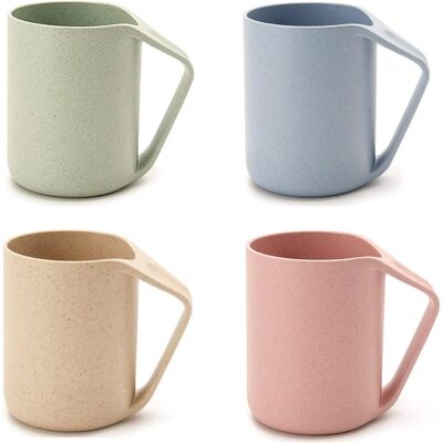 ALVIOR Tasse En Paille De Blé - 13,5 Oz - Résistant À 180 °c - Design Incliné À 32° Pour Séchage Rapide - Usage Café Eau Thé Jus Lait - Lot De 4 - Publicité ALVIOR Tasse En Paille De Blé - 13,5 Oz - Résistant À 180 °c - Design Incliné À 32° Pour Séchage Rapide - Usage Café Eau Thé Jus Lait - Lot De 4 - Publicité