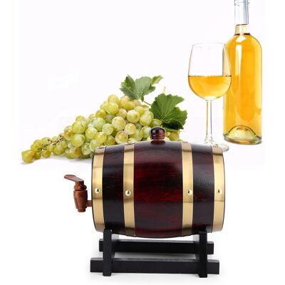 MCKENSA Fût À Vin Vintage En Chêne De 1,5 L, Accessoires De Brassage Pour Usage Domestique - Publicité MCKENSA Fût À Vin Vintage En Chêne De 1,5 L, Accessoires De Brassage Pour Usage Domestique - Publicité